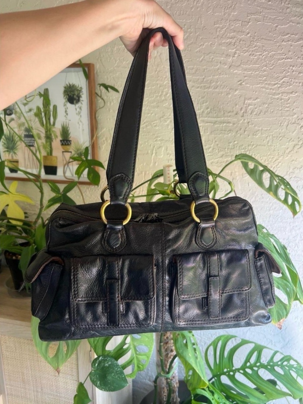 Antonio Melani Rick Dark Chocolate/Black Shoulder Bag